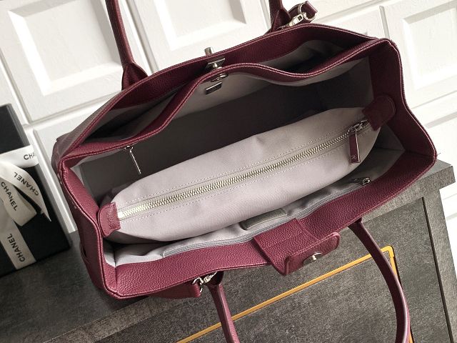 CC grained calfskin medium tote bag AS2157 wine