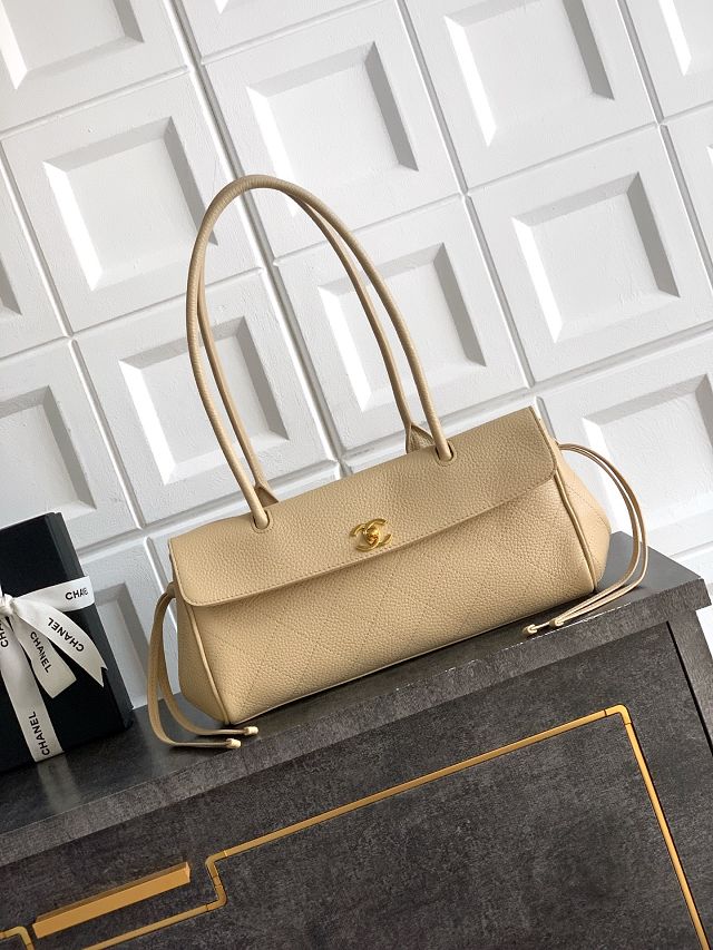 CC grained calfskin small shopping bag AS6288 beige