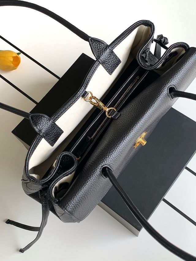 CC grained calfskin small shopping bag AS6288 black