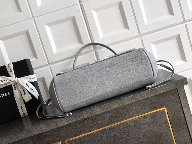 CC grained calfskin small shopping bag AS6288 grey