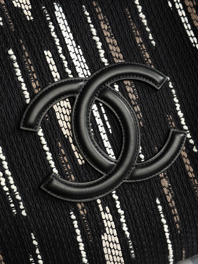 CC tweed medium shopping bag AS6201 black