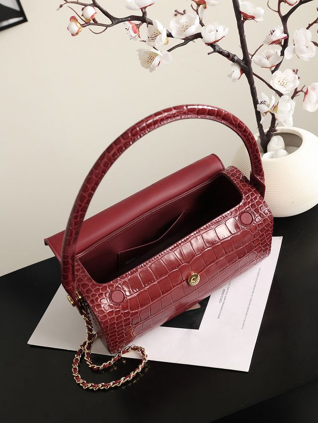 CC crocodile calfskin clutch with chain AP5294 