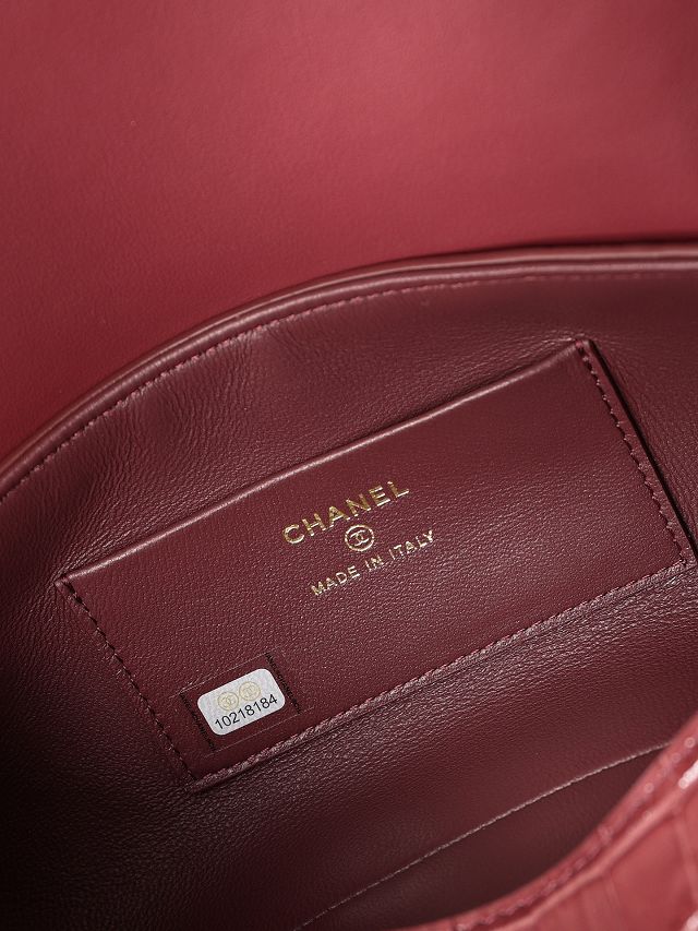 CC crocodile calfskin clutch with chain AP5294 