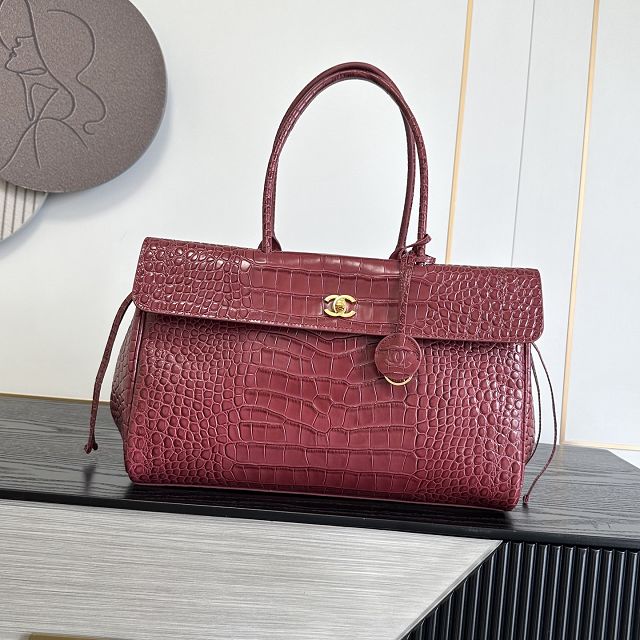CC crocodile calfskin medium shopping bag AS6428 