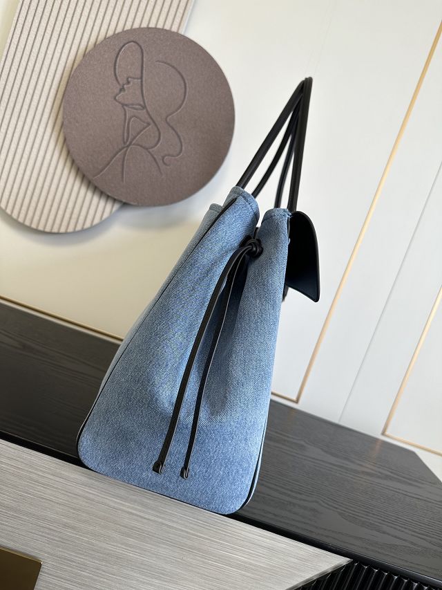 CC denim&calfskin large shopping bag AS6289 blue