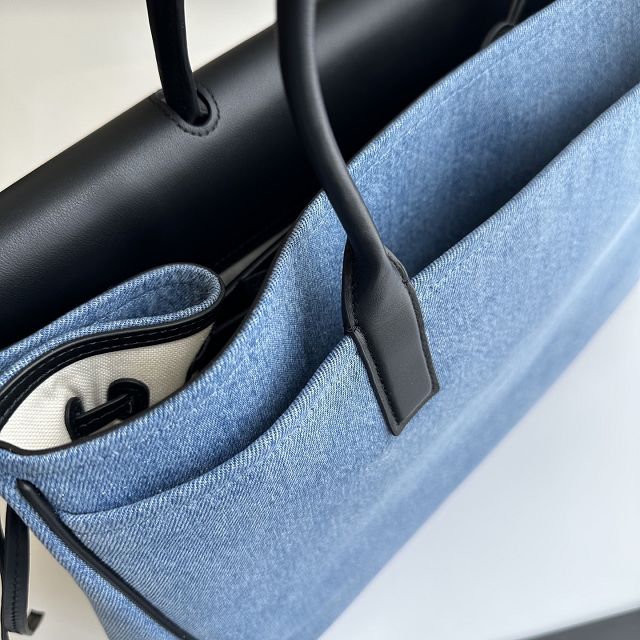 CC denim&calfskin large shopping bag AS6289 blue