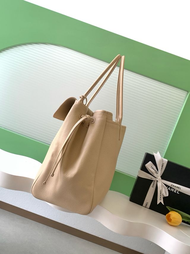 CC grained calfskin large shopping bag AS6289 beige