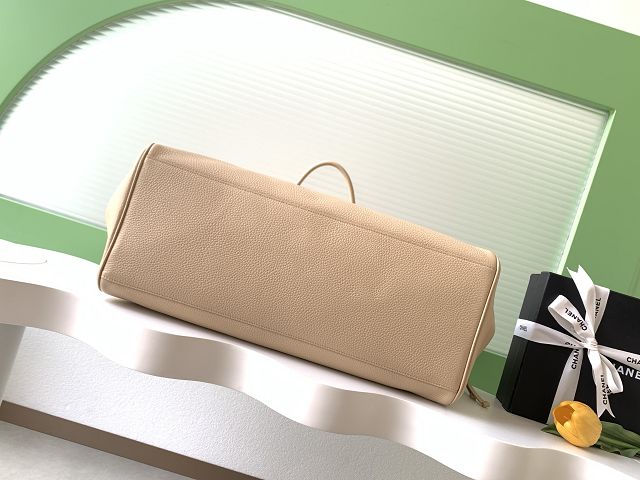 CC grained calfskin large shopping bag AS6289 beige