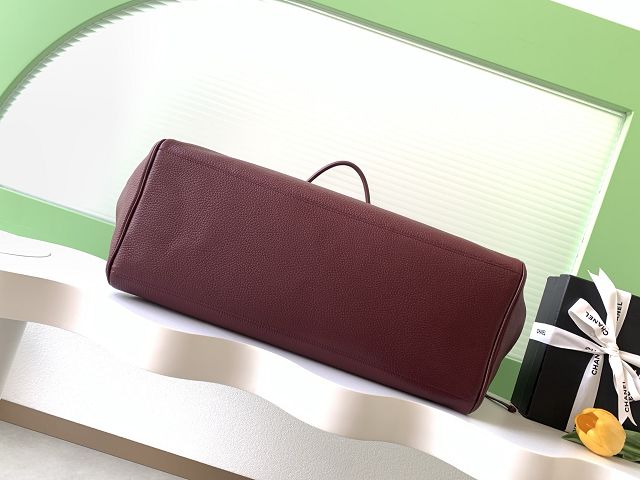 CC grained calfskin large shopping bag AS6289 bordeaux