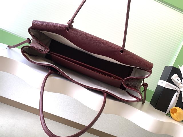 CC grained calfskin large shopping bag AS6289 bordeaux