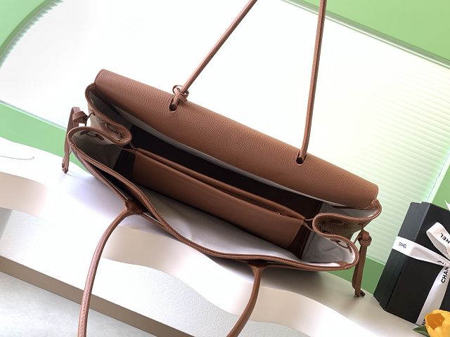CC grained calfskin large shopping bag AS6289 brown