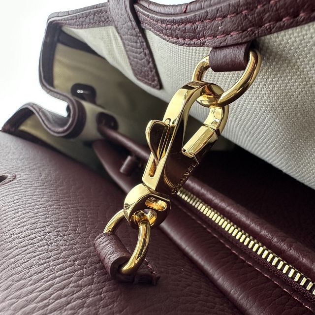 CC grained calfskin medium shopping bag AS6428 bordeaux