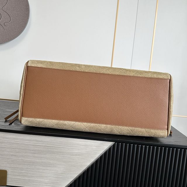 CC suede calfskin large shopping bag AS6289 brown