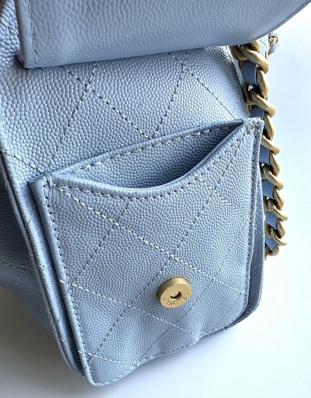 CC grained calfskin 25 mini handbag AS5631 light blue