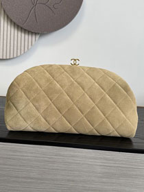 CC suede calfskin clutch with chain AP5251