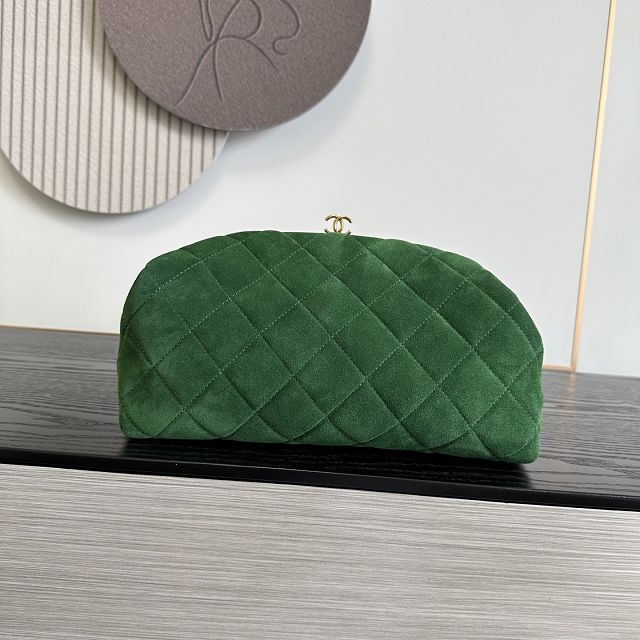 CC suede calfskin clutch with chain AP5251