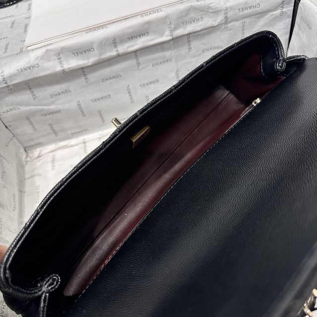 CC grained calfskin east-west coco handle bag AS6091 black