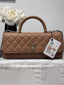 CC grained calfskin east-west coco handle bag AS6091 brown