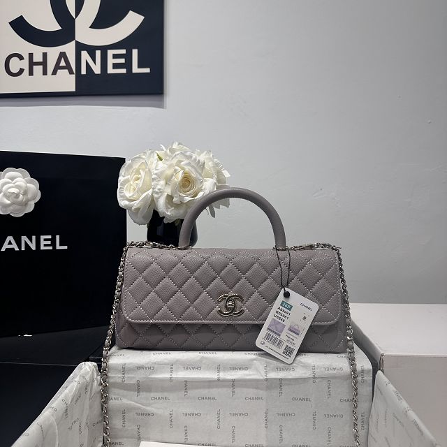 CC grained calfskin east-west coco handle bag AS6091 grey