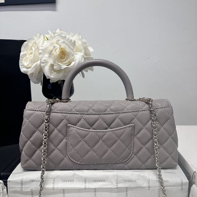 CC grained calfskin east-west coco handle bag AS6091 grey