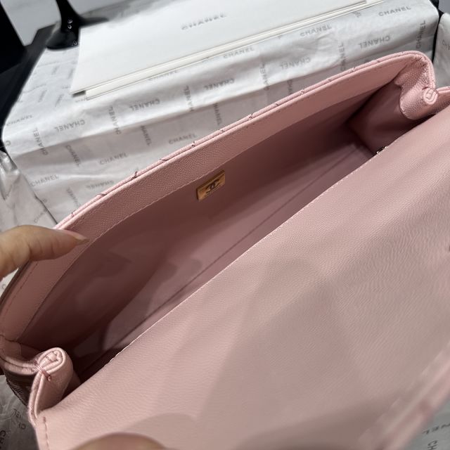CC grained calfskin east-west coco handle bag AS6091 pink