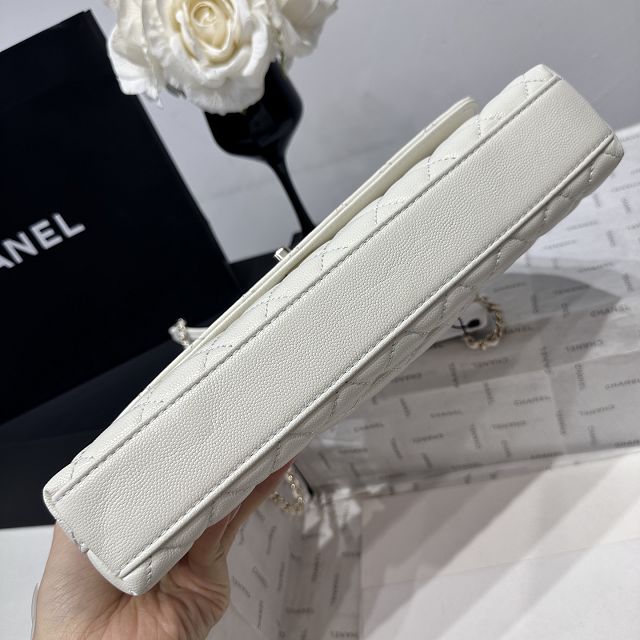 CC grained calfskin east-west coco handle bag AS6091 white