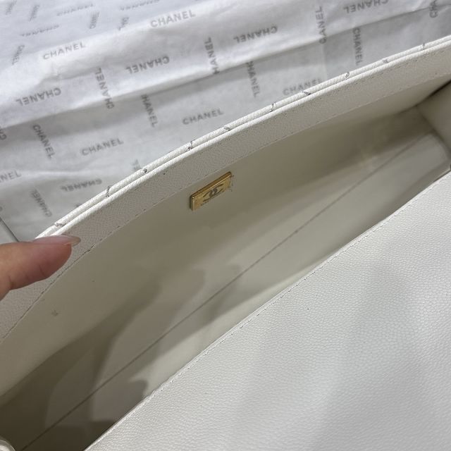 CC grained calfskin east-west coco handle bag AS6091 white