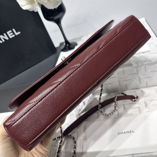 CC lambskin east-west coco handle bag AS6091 bordeaux