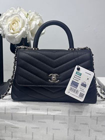 CC lambskin small coco handle bag A92990 black