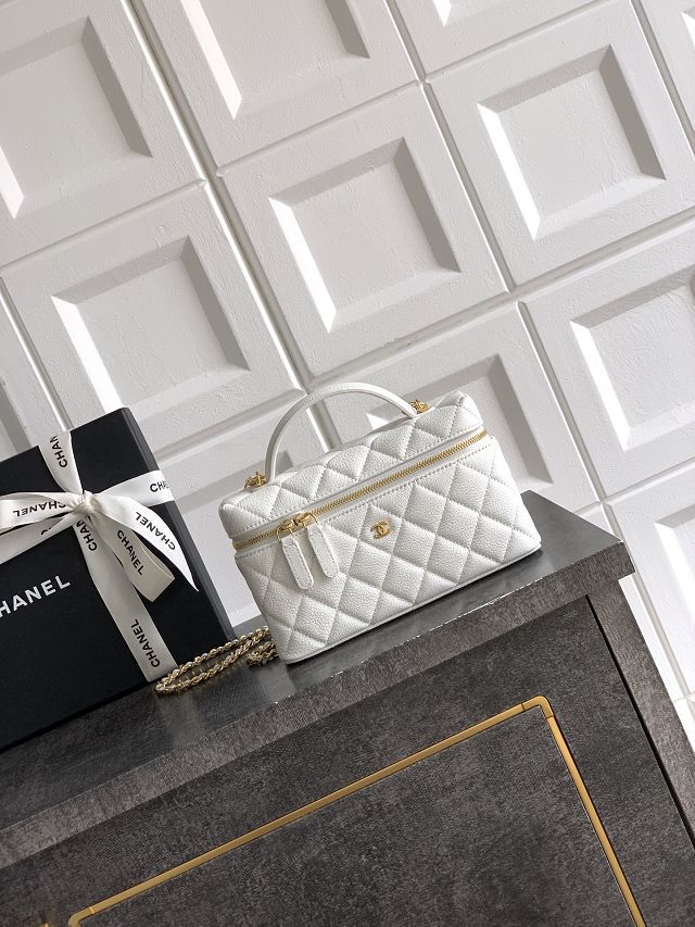 CC calfskin vanity with chain AP5195 white