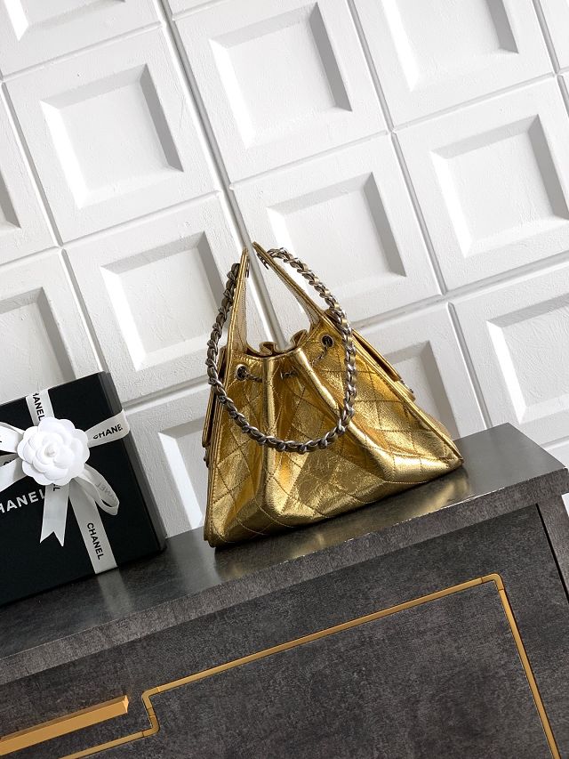 CC crinkle calfskin 25 small handbag AS5293 gold