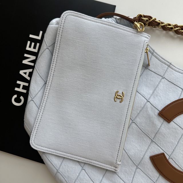 CC denim shopping bag AS6191 light blue