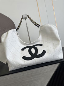 CC denim shopping bag AS6191 white