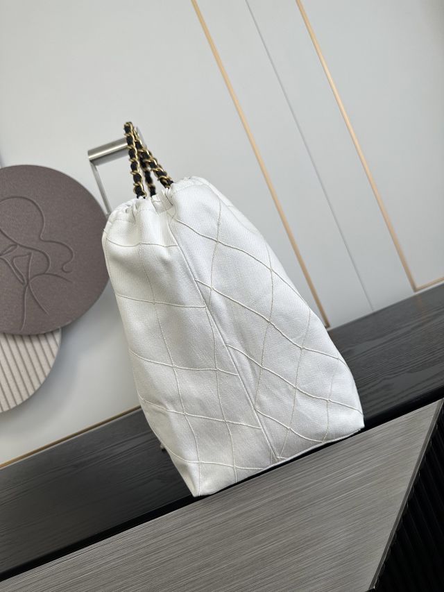 CC denim shopping bag AS6191 white