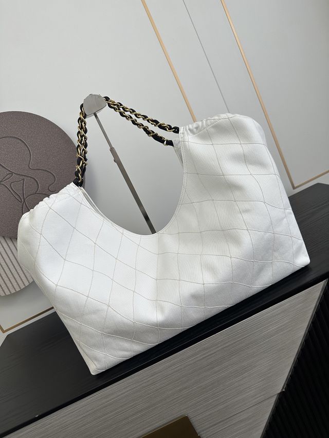 CC denim shopping bag AS6191 white