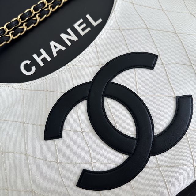 CC denim shopping bag AS6191 white