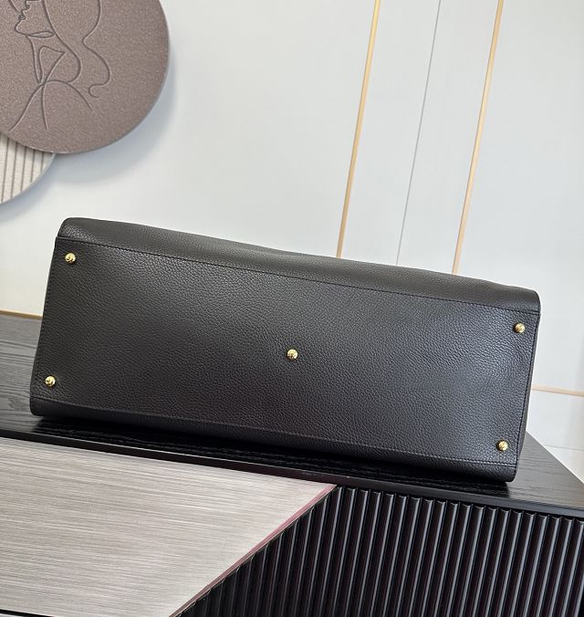 CC grained calfskin large shopping bag AS6245 black