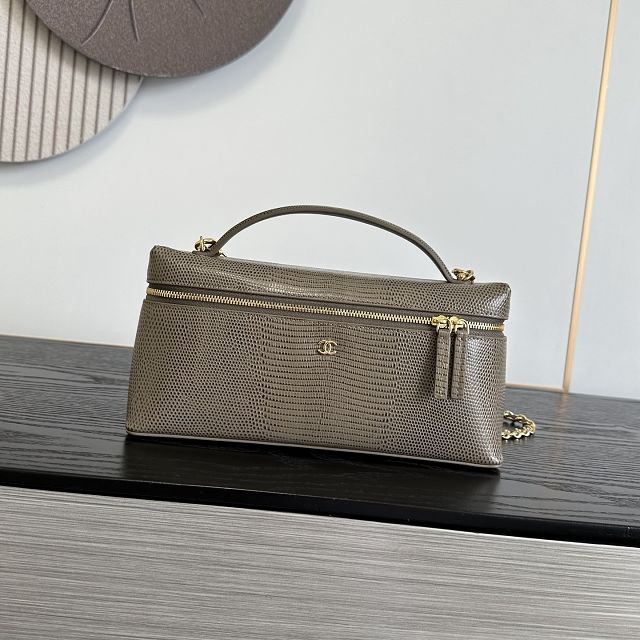 CC lizard calfskin top handle flap bag AS6473 