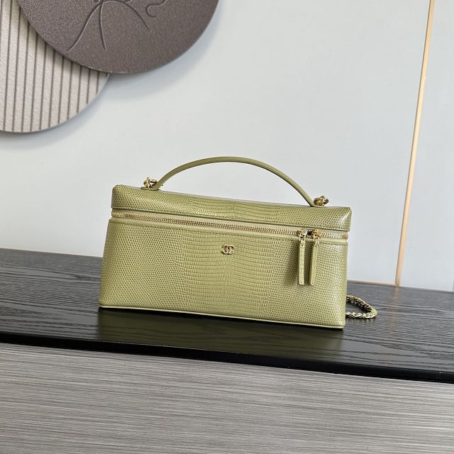 CC lizard calfskin top handle flap bag AS6473 