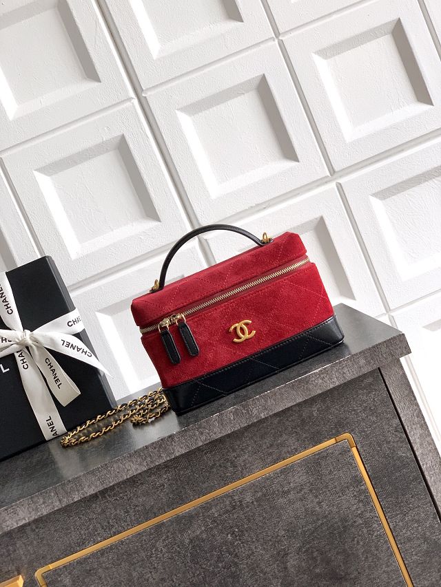 CC suede calfskin vanity case AP4483