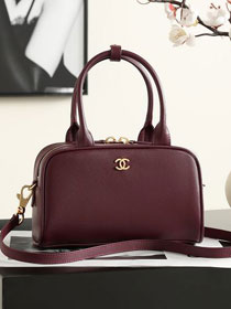 CC calfskin clutch with strap AP5528 bordeaux