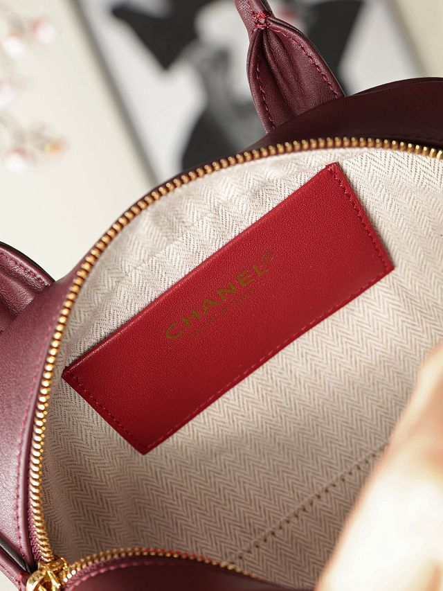 CC calfskin clutch with strap AP5528 bordeaux