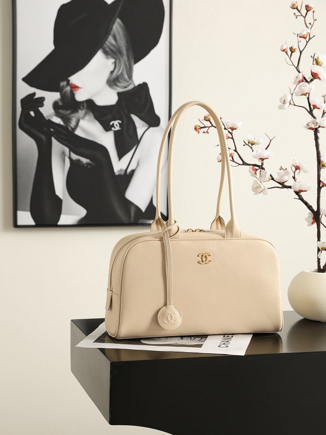 CC calfskin large bowling bag AS6580 beige