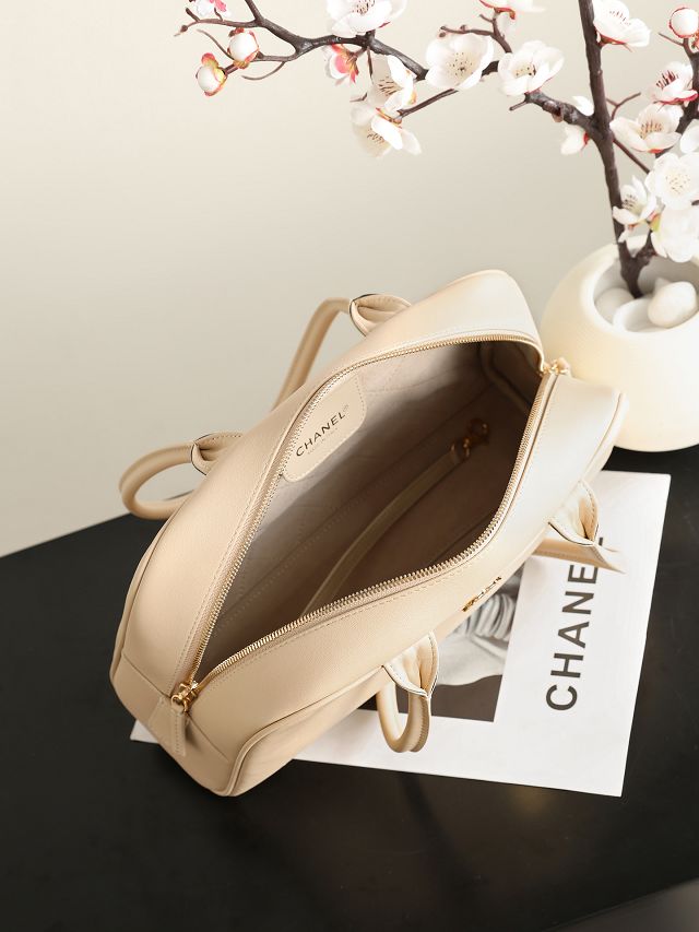 CC calfskin large bowling bag AS6580 beige
