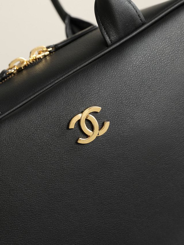 CC calfskin large bowling bag AS6580 black 