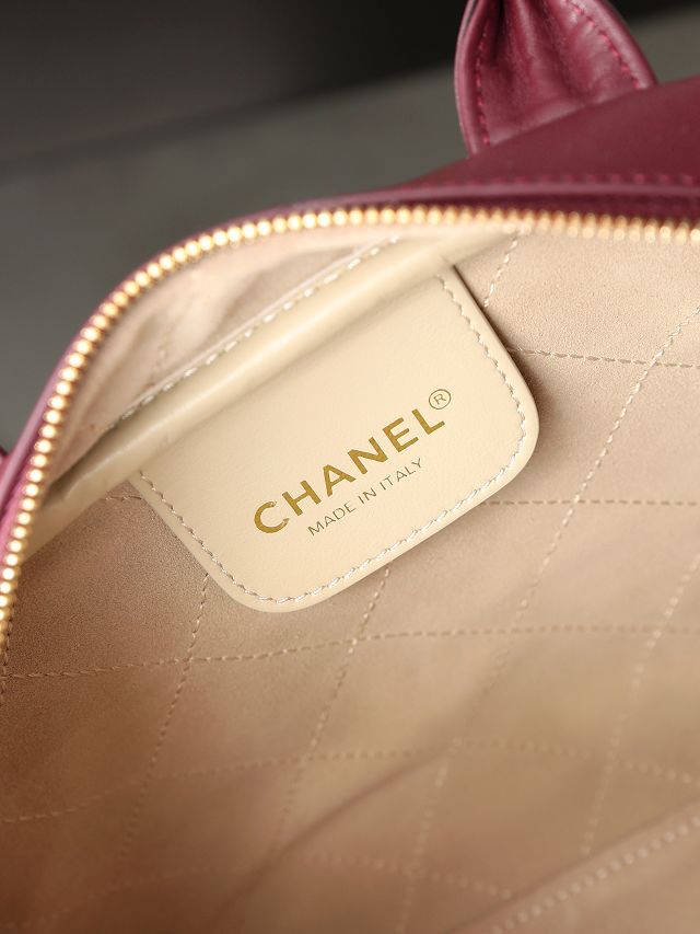 CC calfskin large bowling bag AS6580 bordeaux