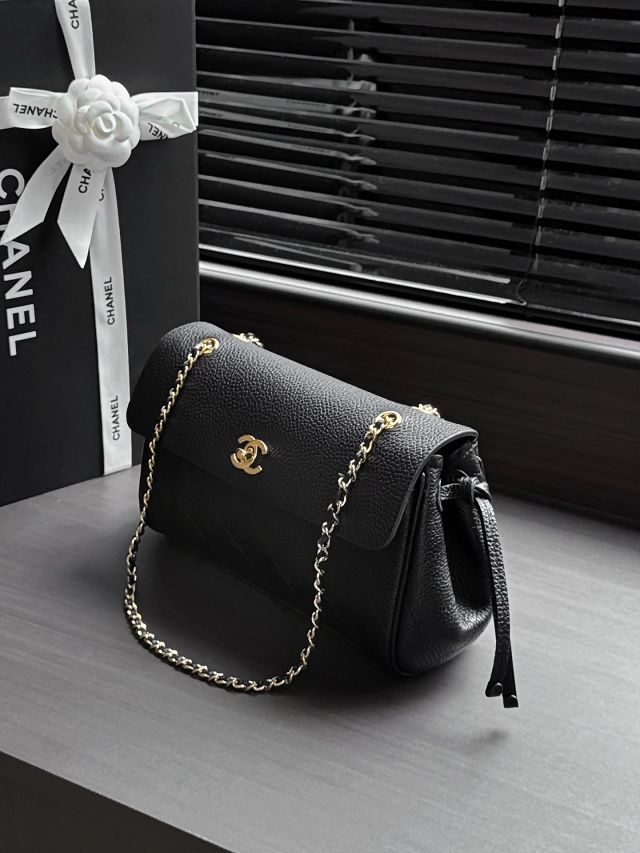 CC grained calfskin small tote bag AS6427 black