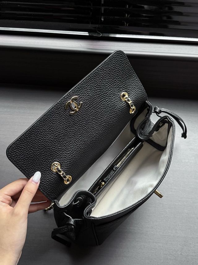 CC grained calfskin small tote bag AS6427 black
