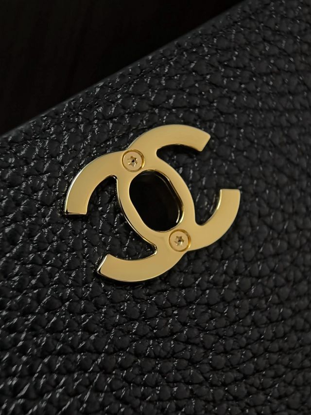CC suede calfskin small tote bag AS6427 black&beige