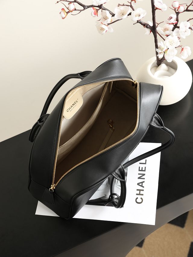 CC calfskin large bowling bag AS6211 black